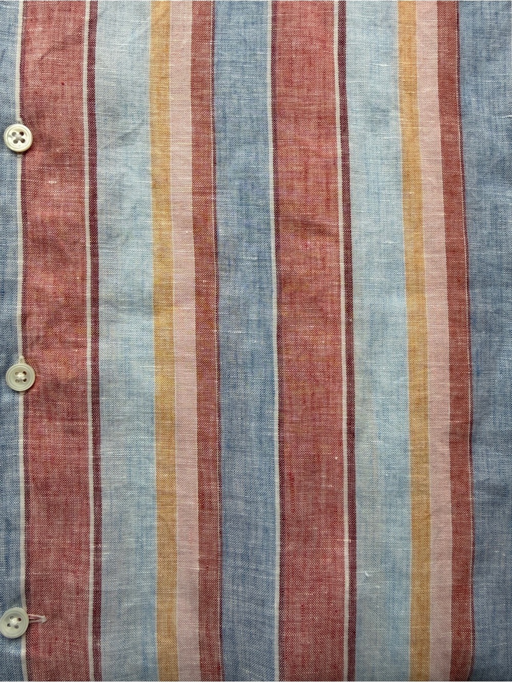 Vintage Façonnable Multicolor Striped 100% Linen Long Sleeve Shirt Size XL - Picture 10 of 10